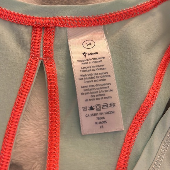 Ivivva tank in mint green. Size 14 - Picture 2 of 8